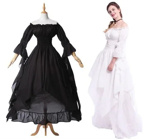 Cosplay donna Vintage abito medievale rinascimentale stile Victoria pirata abito gotico lunghezza pavimento abiti donna abito Lolita