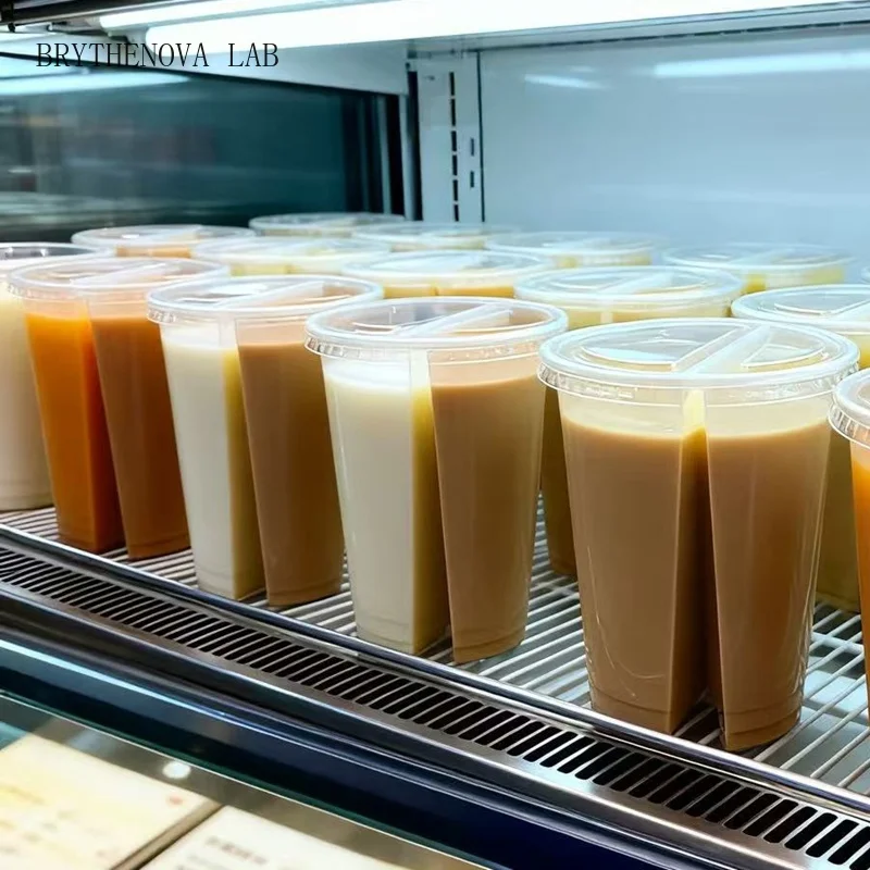 2-in-1 Disposable Plastic Cups, Clear Dual Chamber Drinking cup Bubble Boba, Tea, Coffee, Cocktails One Use Kitchenware
