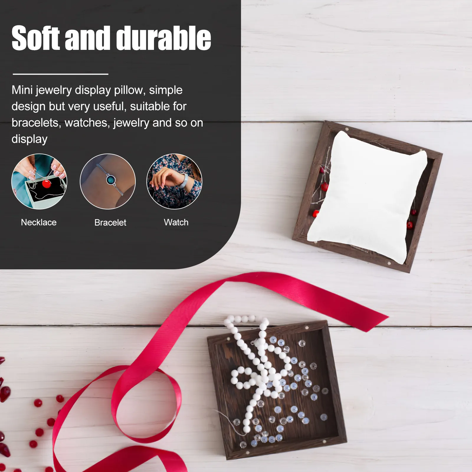 

6Pcs Luxury Watch Pillow Jewelry Display Pillows Bracelet Cushion Watch Box Liner for Scratch Prevention and Elegant