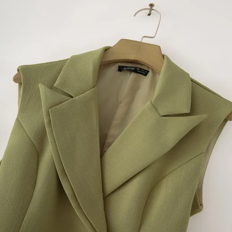 Sommer 2025, schmale Passform, Svel-Design, Bal, unregelmäßige Anzugweste, Jaet Faionable Commuting Sle, reine Farbe