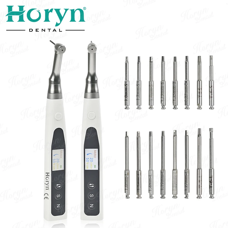 

Dental Implant Motor Electric Wireless Torque Driver Implant Torque Wrench with 16pcs Screwdrivers Contra Angle Motor
