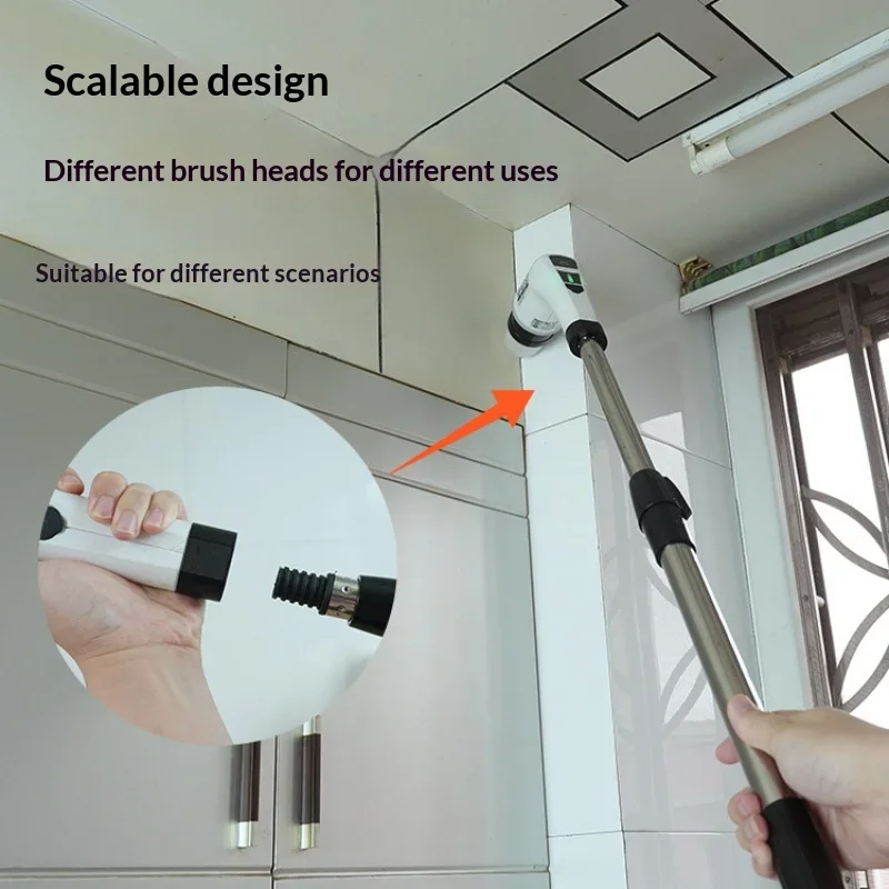 Cordless Spin Scrubber Electric Cleaning Brush for Bathroom Kitchen Toilet Multipurpose Household Cleaning Tool