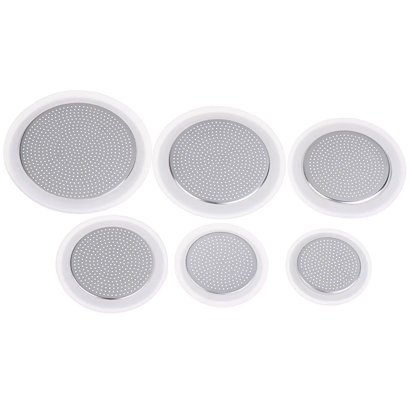 1pc Stainless Steel Gasket Filter Plate Silicone Gel Ring Espresso Coffee Filters Moka Pot Replacement Parts for Moka Express