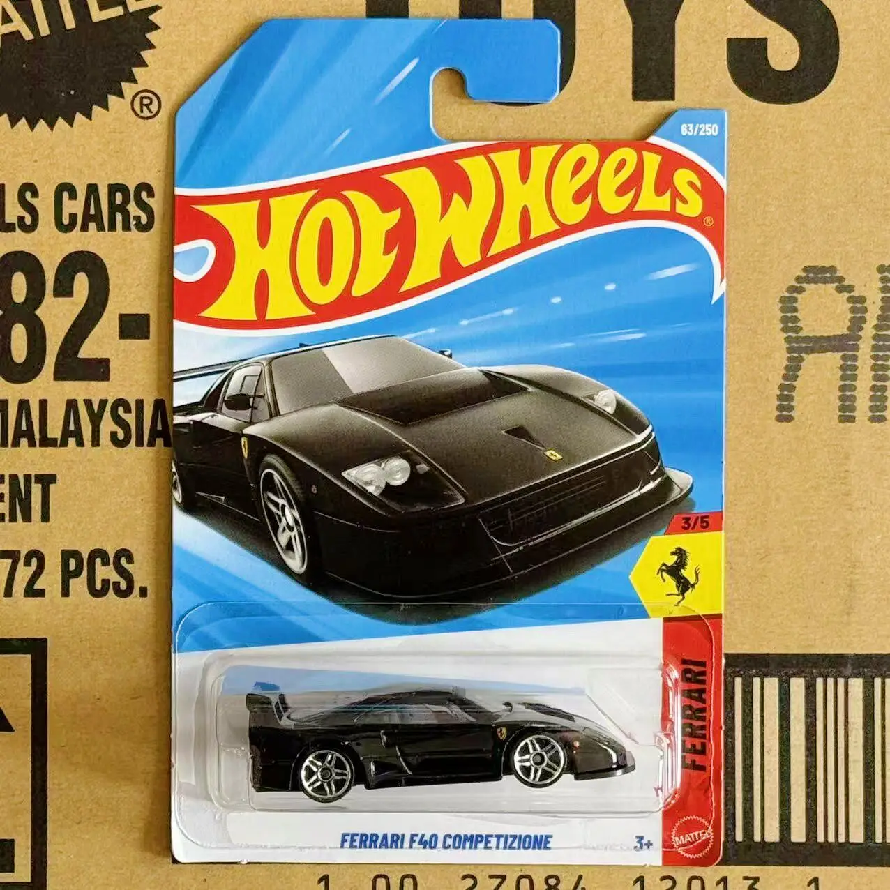 Coches de juguete Hot Wheels para niños 63 # 2026C HOTWHEELS Ferrari F40 - Diseño Negro, Regalos Navideños para Niños