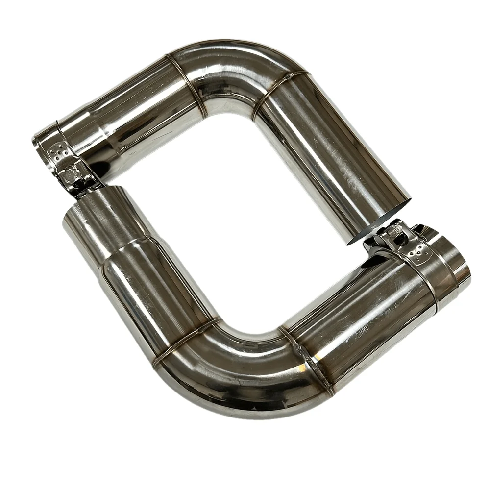 1pcs Car exhaust tailpipe 90-degree 150mm x 150mm bent pipe adapter, pipe diameter 51mm-80mm, suitable for muffler outlet