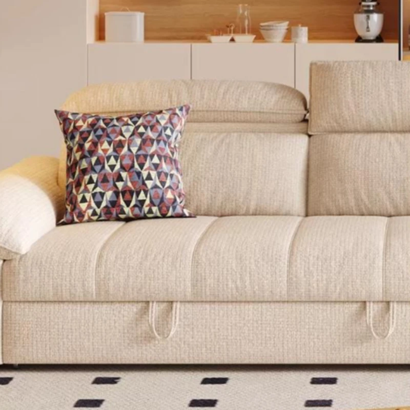 Cotton Linen Sofa Office Storage Lounge Multifunctional Sofa Bed For 2 Person Pull Out Folding Full Size Frame Couch Furniture
