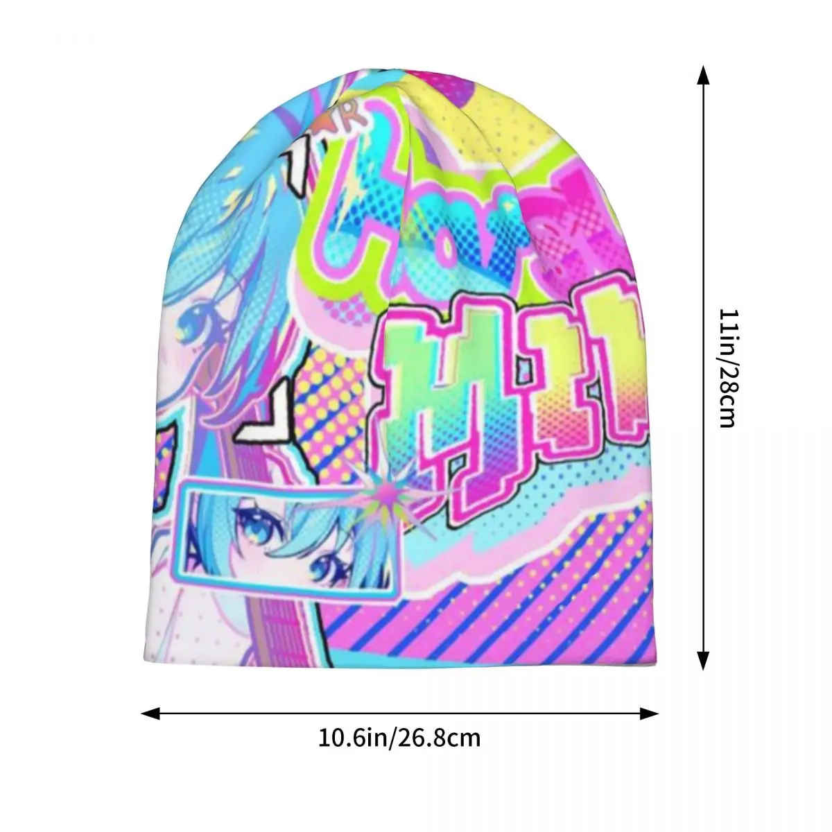 Hatsune Miku Chemo Beanie Cap Women Men Winter Streetwear Skullies Cap Bonnet Knitted Hat