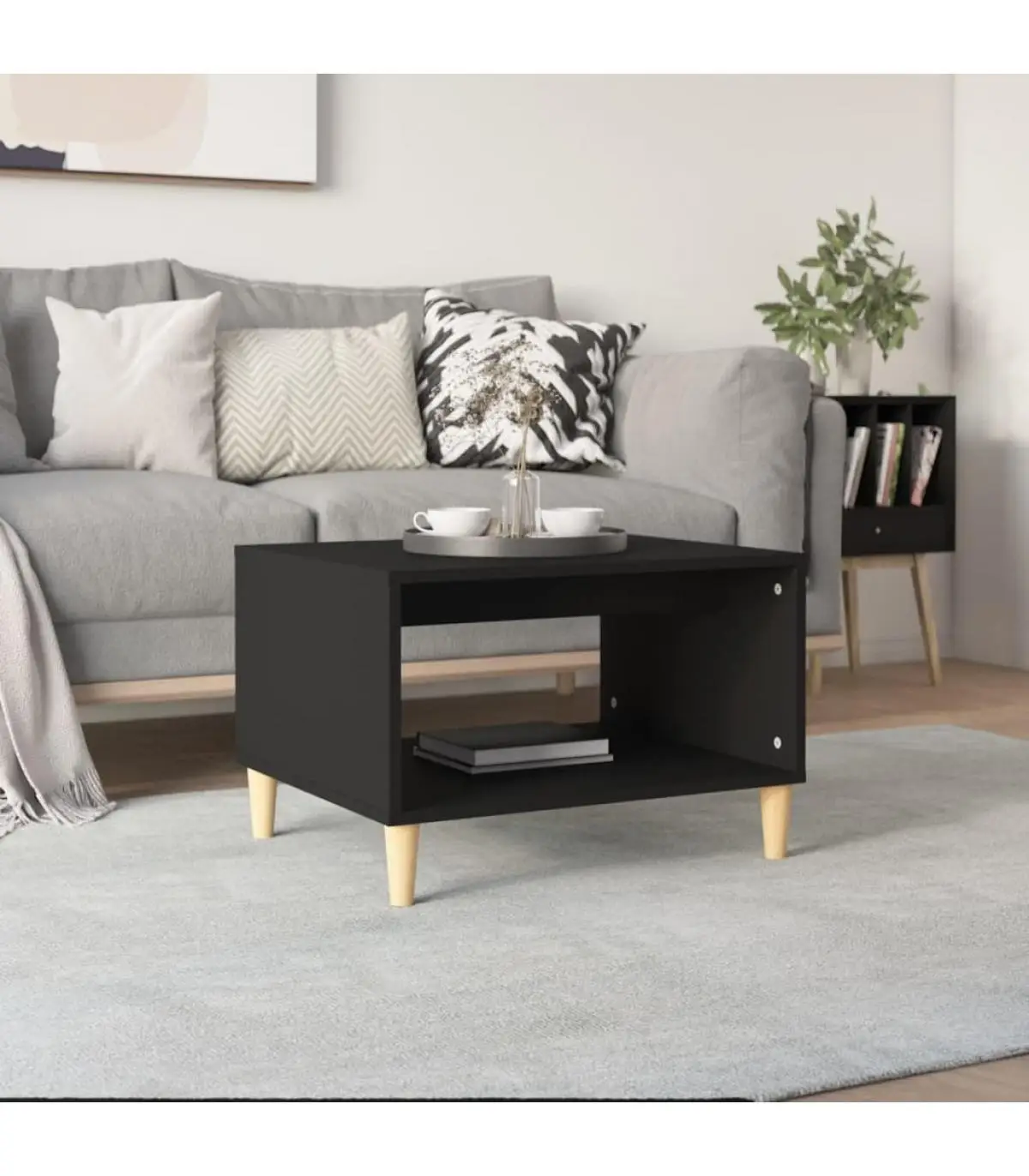 Coffee tables coffee table black plywood 60x40x50 cm