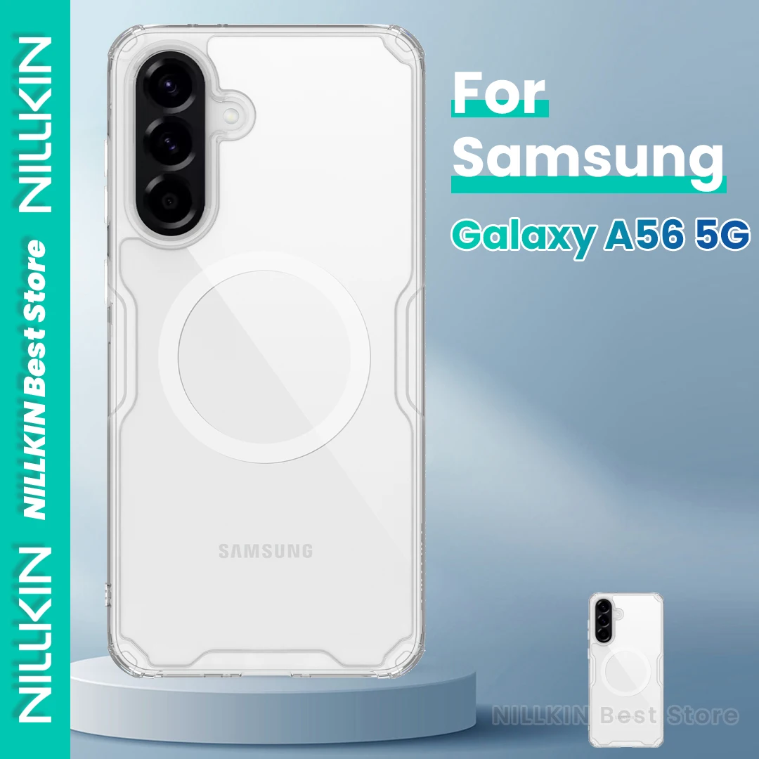 

Чехол Nillkin для Samsung Galaxy A56 5g, магнитный привлекательный Hd, прозрачный ТПУ + ПК, четырехугольная подушка безопасности, противоударный чехол