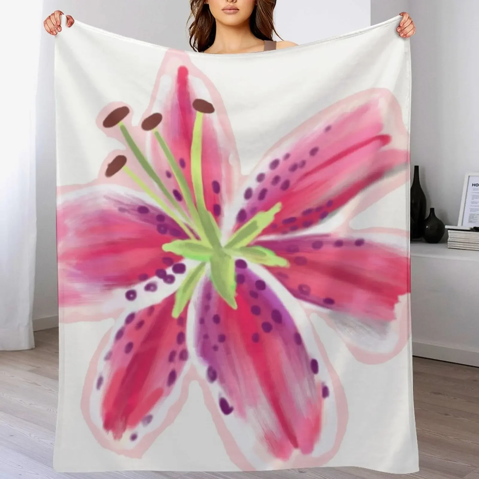 

Stargazer Lily Throw Blanket Stuffeds Nap Decorative Sofa Blankets