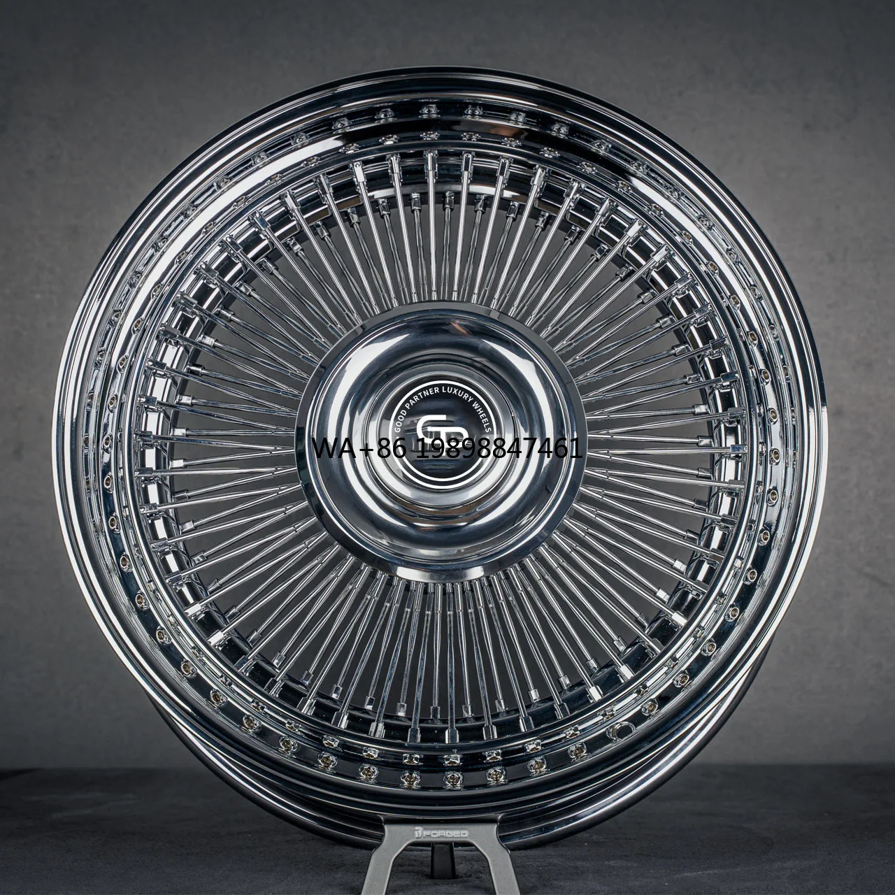 

Custom Forged Chrome Wire Spoke Wheels 18 20 22Inch 100 120 Spoke Wire Wheels for Vintage Car Rolls Royce Plated Silver Wheels