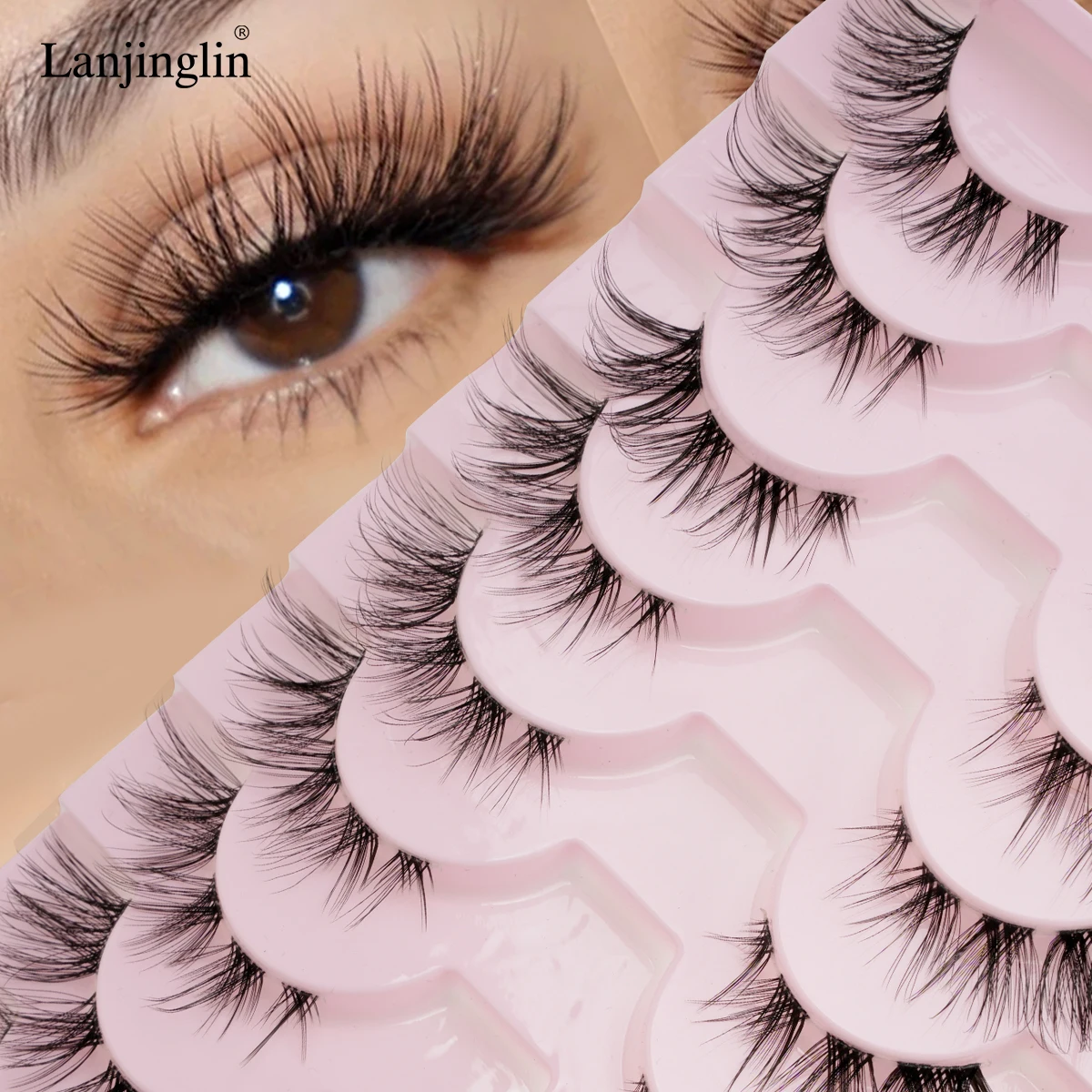 3/10 Pairs 3D Mink Lashes Crisscross Natural Long Handmade False Eyelashes Reusable Extension Makeup Faux Cils maquillaje Cílios