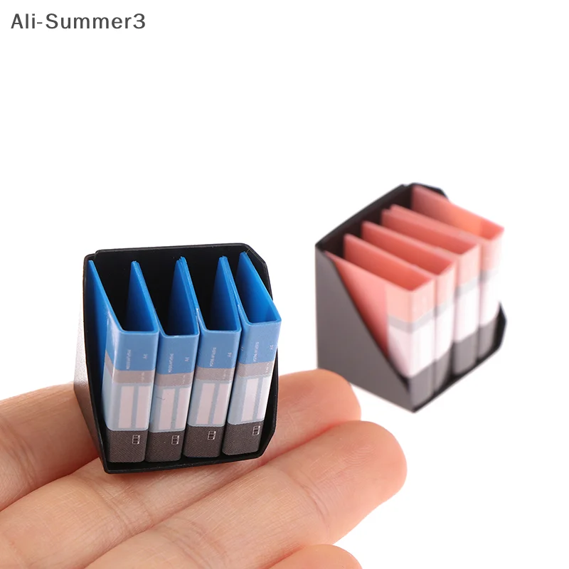 1 Set Mini Writing Board Clip Notebook File Folder Stationery Board Toys Office Desk Simulation Folder Model Dollhouse Parts