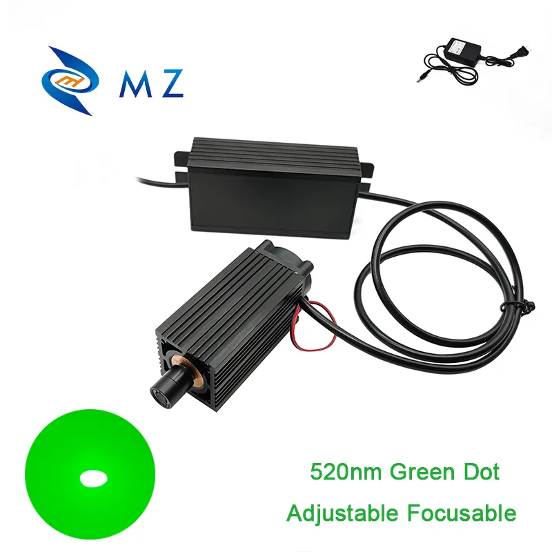 

High Brightness Adjustable Focusable 520nm 500mw 1W 1.4W Green Dot/Beam Laser Diode Module With Adapter Supply Industrial Grade