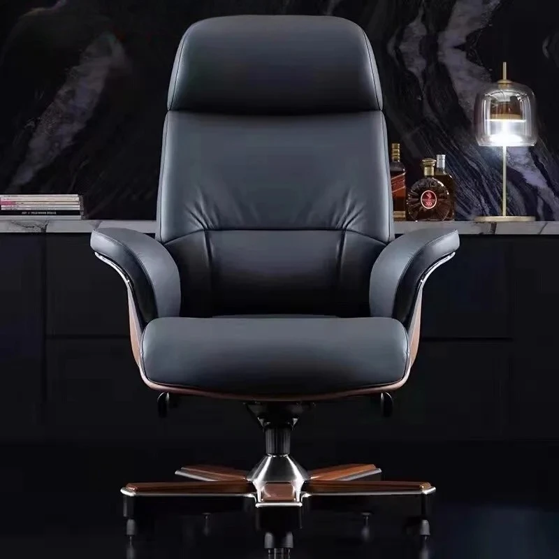 

High-end boss chair leather luxury office computer chair home comfort sedentary rotating business