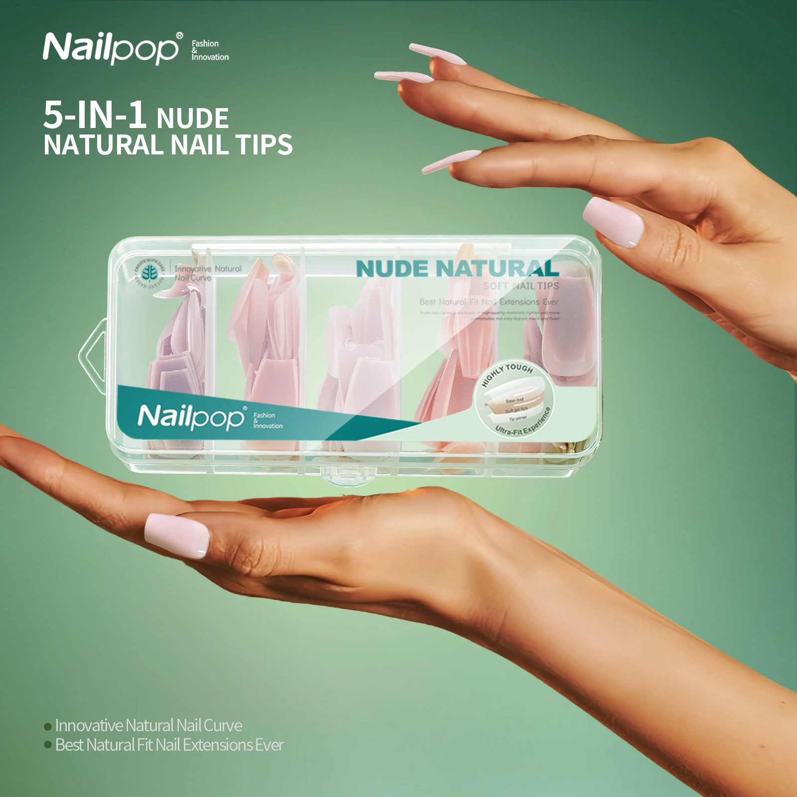 

140PCS Nude Natural Gel Nails 14 Sizes Pre-Colored Soft Gel False Nail Tips Soak Off Acrylic Fake Nails Extensions Salon DIY Use