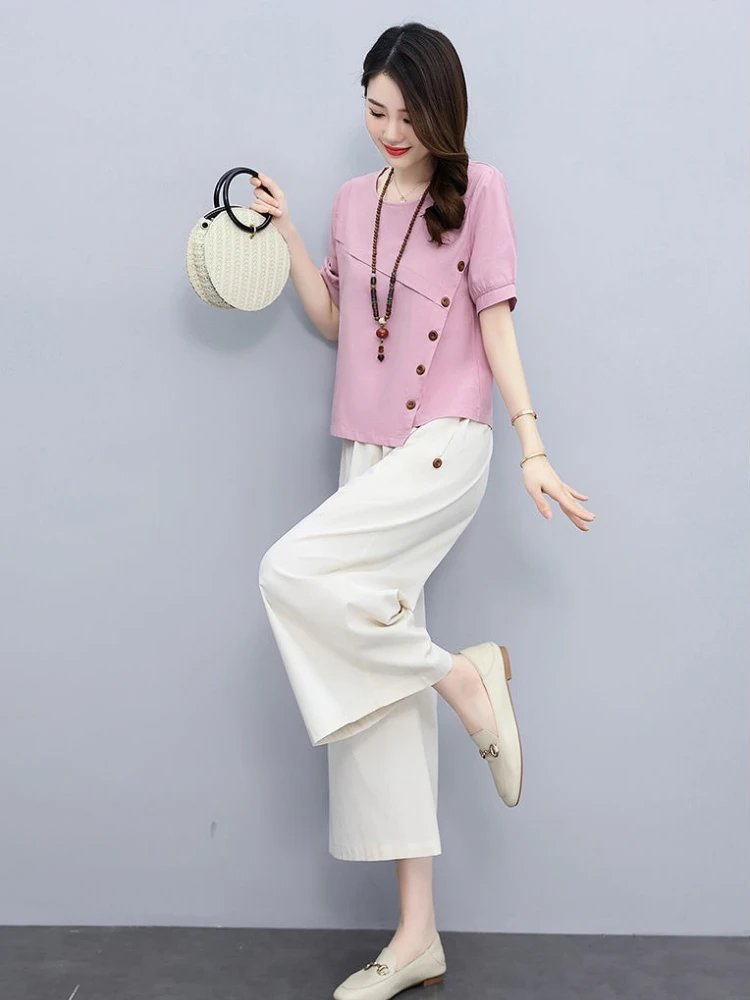 

Baggy Ladies Trouser Full Comfortable Clothes Clothing Trend 2025 Groups of Tailor Promotion Sales Women's Pants Two Piece Set