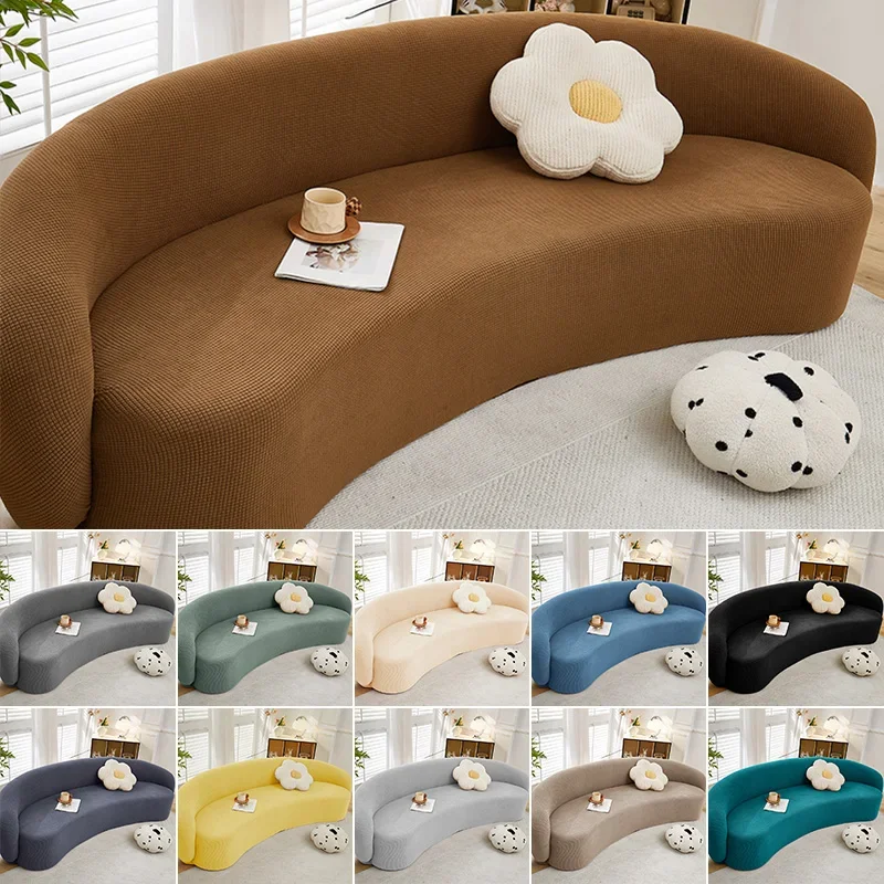 Irregular-shaped Full-cover Sofa Cover One-piece Universal Elastic Arc-shaped Cover, Sofa Anti-cat Scratch Cushion