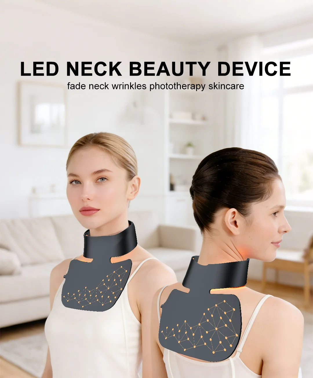 Custom Logo 4 Color LED Light Therapy Device 450nm 660nm 850nm for Neck and Chest