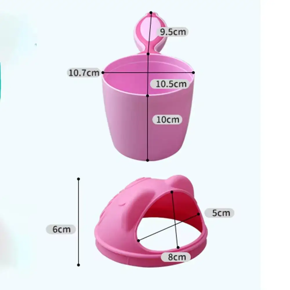 1/2pcs Baby Shampoo Cup Baby Bath Bucket Kids Bath Child Hair Wash Cup Baby Bath Kit Cute Cartoon Baby Bath Play Funny Bucket