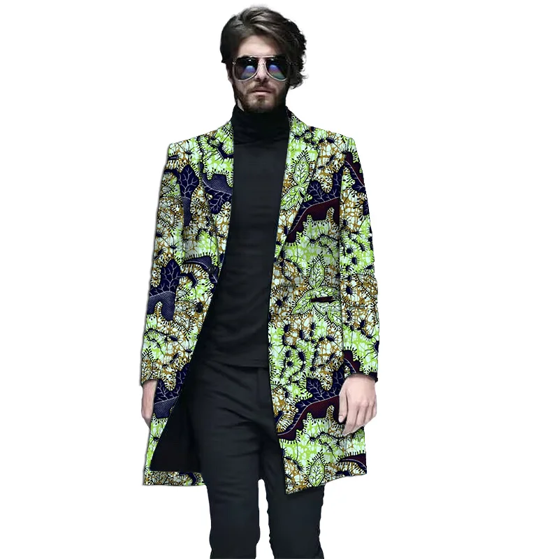 

Мужской плащ оригинального дизайна, пиджаки с гарантированным африканским принтом, изготовленные на измере Традиционные африканские новые модные кусочки