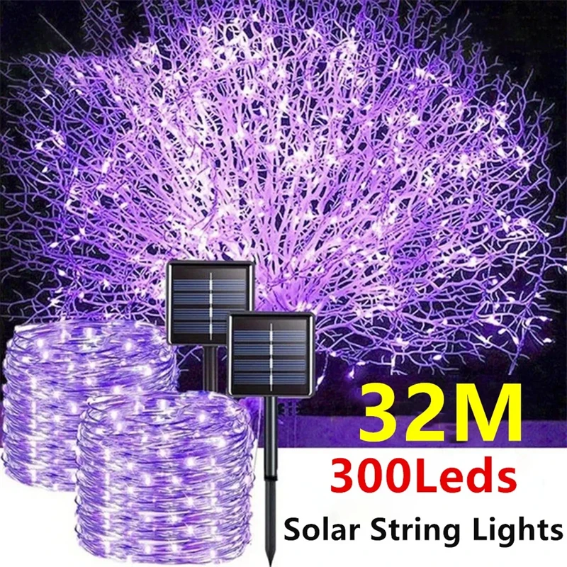 

1 Set of Solar Light String OutdoOr Waterproof 8-mode Copper Wire, Fairy Tale Light, Christmas Light, Used for Outdoor Garden