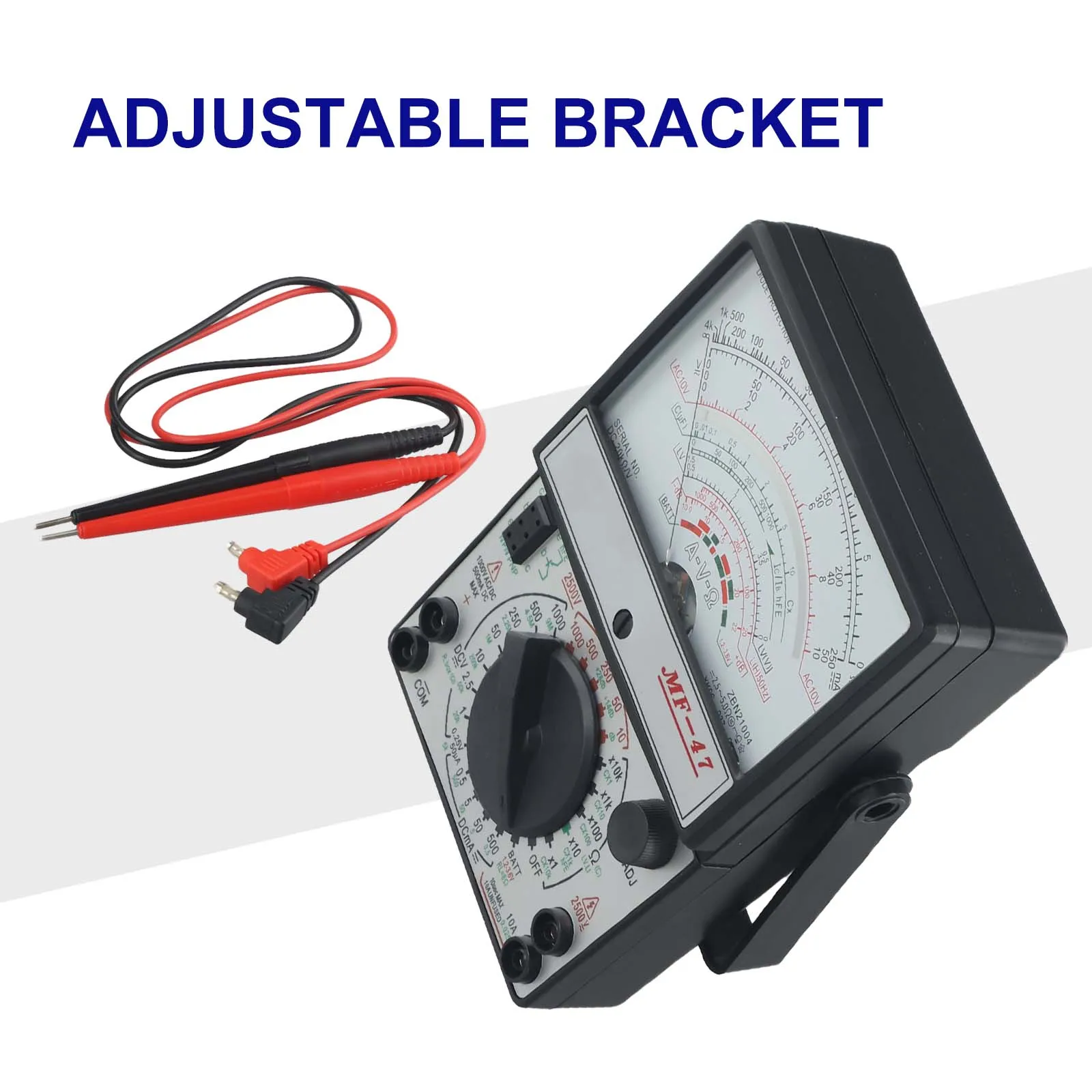 MF-47 Analog Multimeter for Testing Batteries Including 1.2V 1.5V 2V 3V 3.6V and Measuring Resistance from x1 to x10k Ohm