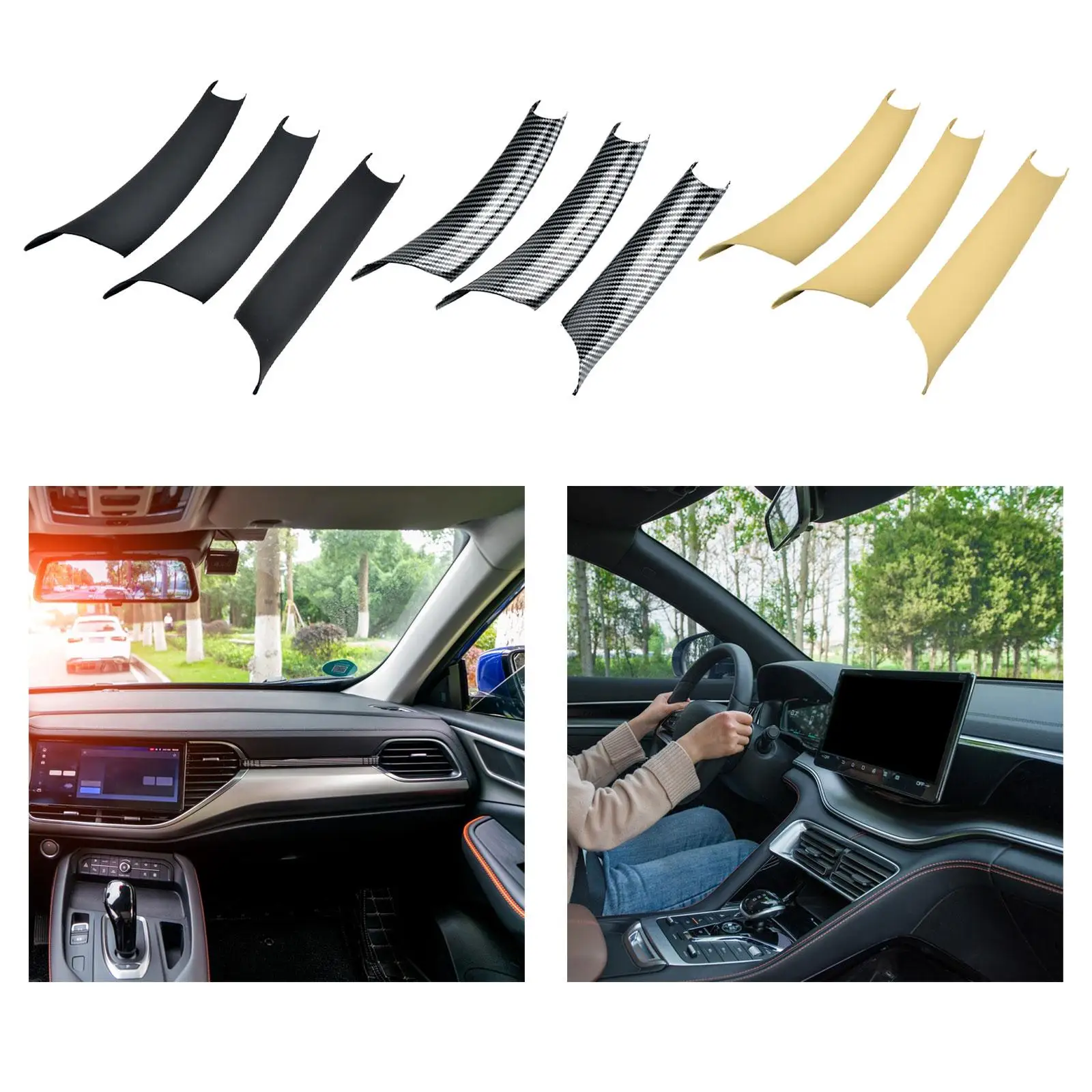 3x Copri maniglia per portiera per auto Accessori auto Installazione semplice Decorazioni per auto Coperture protettive per decorare sostituisce per BMW x5 2008-2013