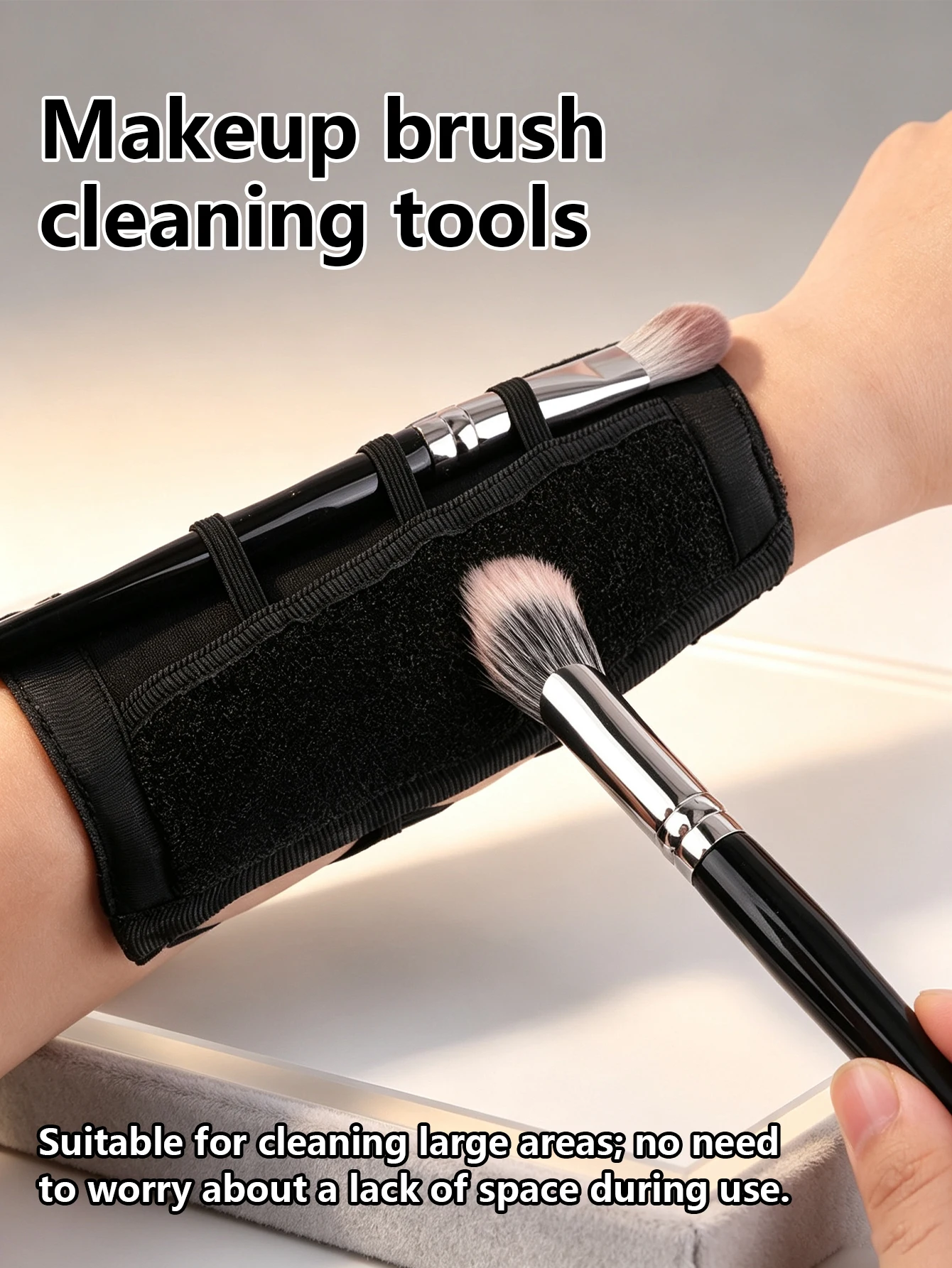 1 Piece Arm-Style Makeup Brush Cleaner, Creative Sponge Wristband-Style Color-Changing Cleaning Tool, Quick Dry Cleaning, Suitable for Eyeshadow Brushes, Foundation Brushes, Blush Brushes, and Contour Brushes, Suitable for Daily Makeup and Professional Salon Use, Makeup Tools, Christmas Stocking Stuffer Gift
