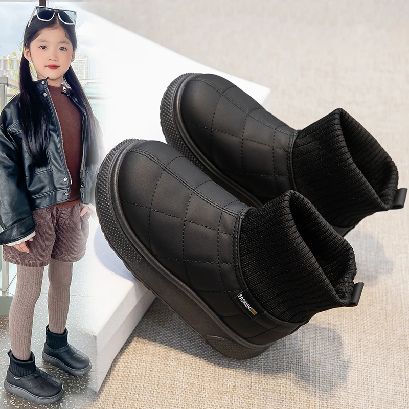 

Детские ботинки, модные стильные зимние сапоги, короткие сапоги для девочек, детские милые зимние ботинки 2025 года, новая теплая термообувь для детей, девочек и мальчиков