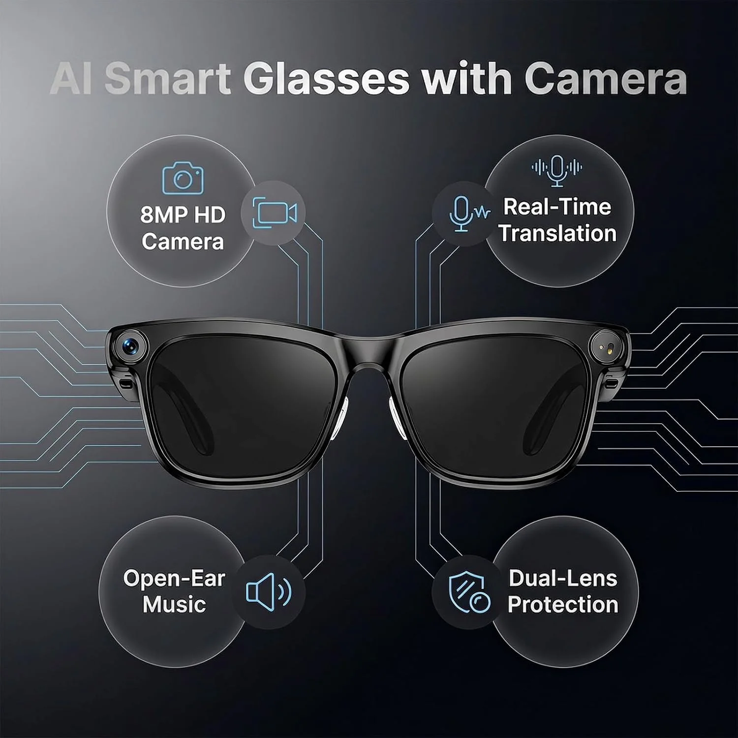 New Top1 Smart Glasses with 8M - Smart Glasses Lens ulasan dan harga