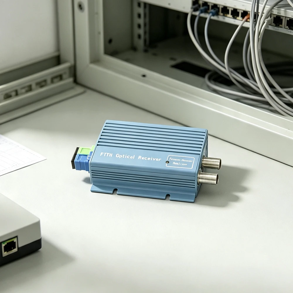 Active FTTH fiber receiver, WDM fiber receiver Fiber to RF, fiber input (RF broadcast + fiber output)