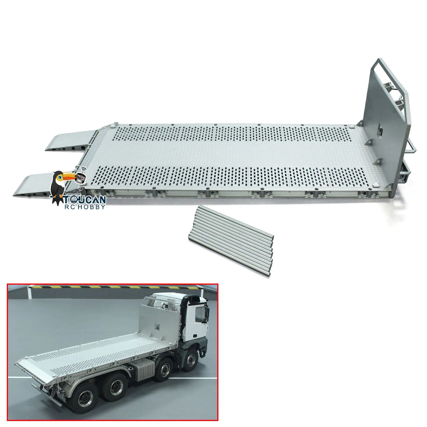 Spare Parts Metal Timber Flatbed for 1/14 10x10 RC Hydraulic Full Dump Truck 8x8 Dumper Toys Cars Accessories TH23579