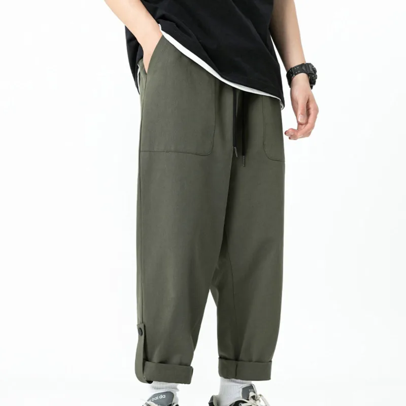 

Men's Wear 2025 Spring New Casual And Free Pants Men's Trendy Loose Design Straight Cargo Solid Color Long Pants Fashion BWJU