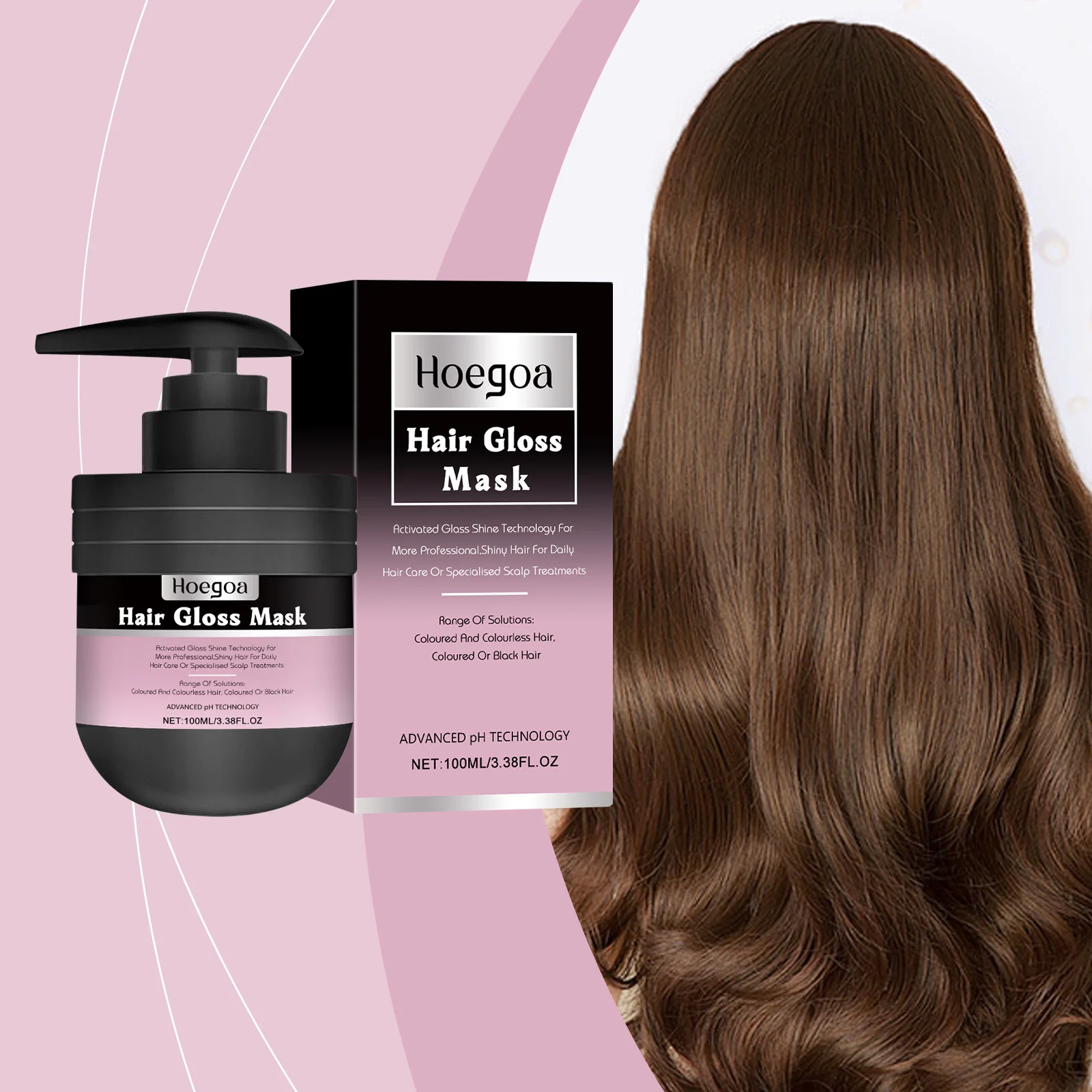 Hair Gloss Mask, Shine Smoothing Hair Treatment, Nourish Dry Frizzy Hair, Boost Hair Volume, Restore Silky Smooth & Glossy Hair for Daily Hair Care