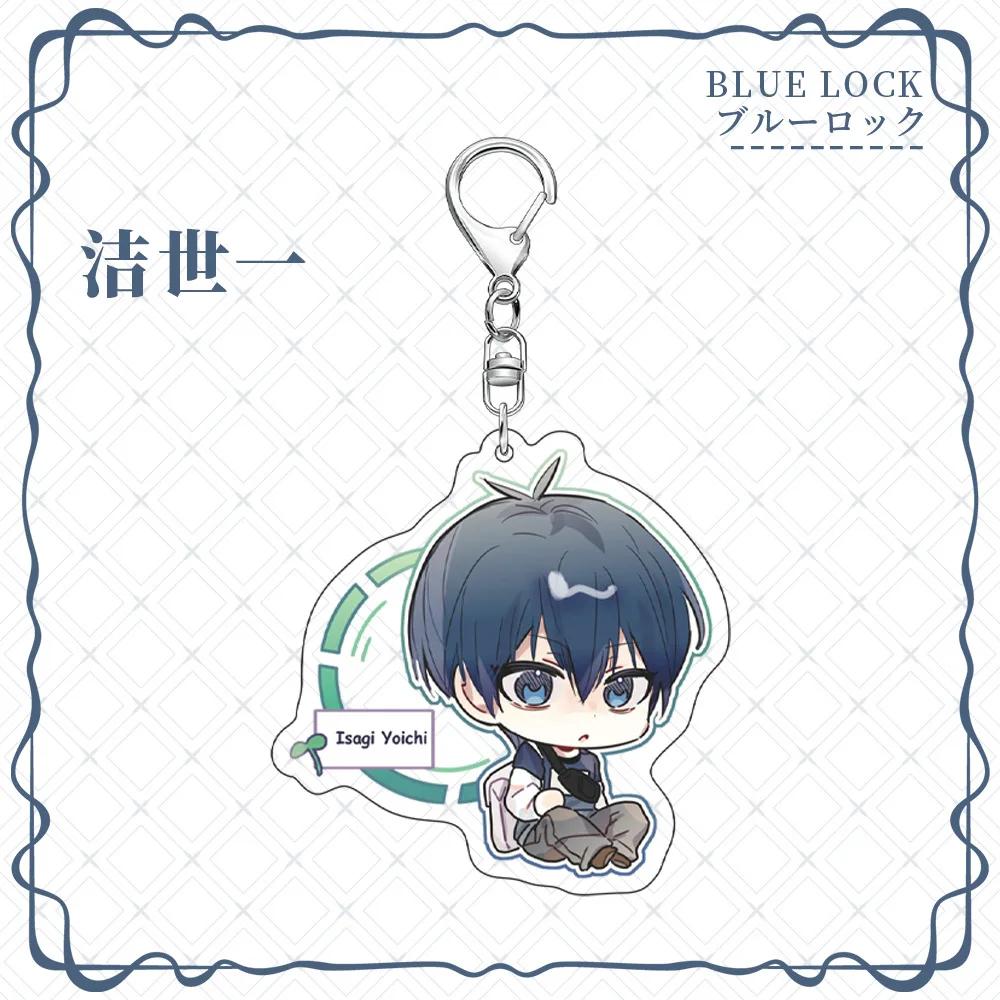 Anime BLUE LOCK Figures Chigiri Hyoma Michael Kaiser Itoshi Rin Acrylic Keychains Cute Bag Decor Pendant Gift Keyrings