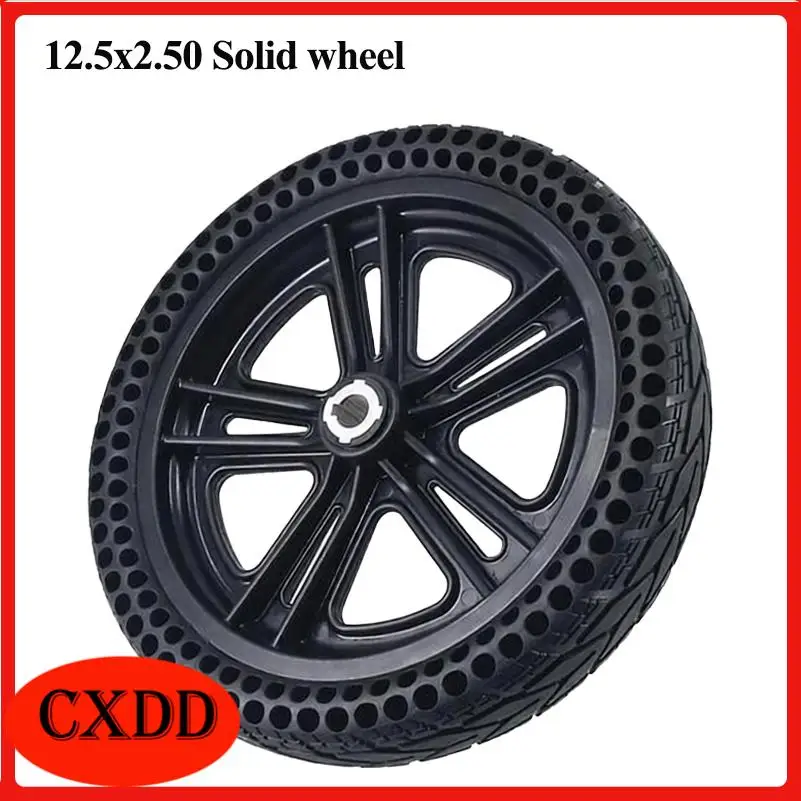 High quality all wheel 12.5x2.50 flange keyway honeycomb solid tire wheel, used for electric scooter wheel replacement