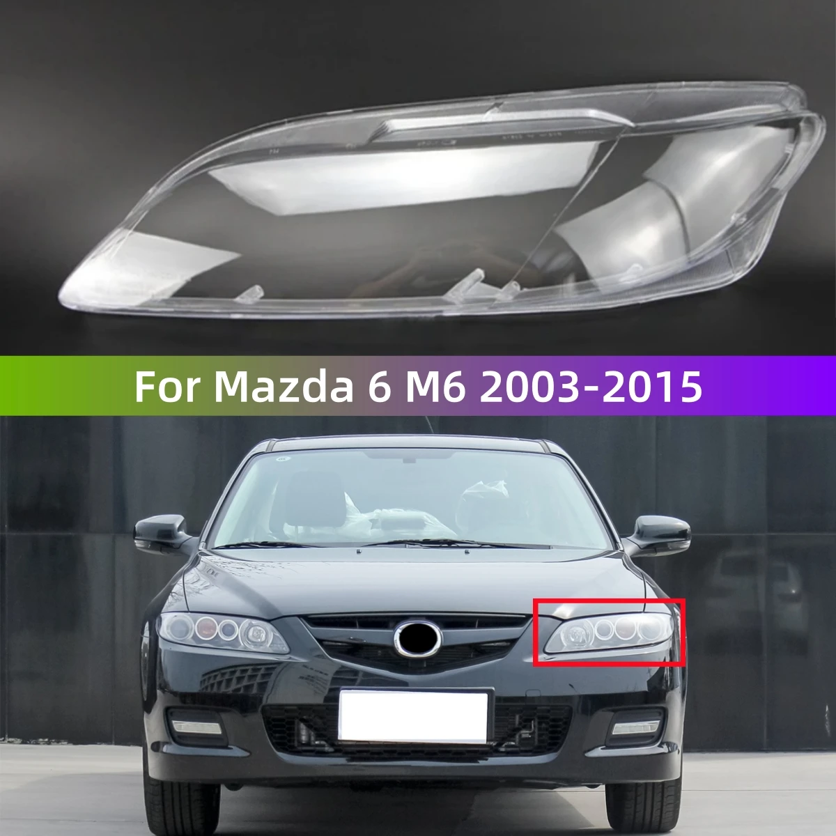 

For Mazda 6 M6 2003-2015 Accessories Car Headlights Lights Glass Shell