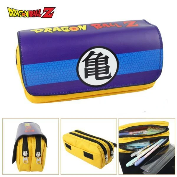 New Animation Dragon Ball Learning Stationery Pen Case Goku Turtle Character Large Capacity Zipper Double Layer Pencil Case Gift