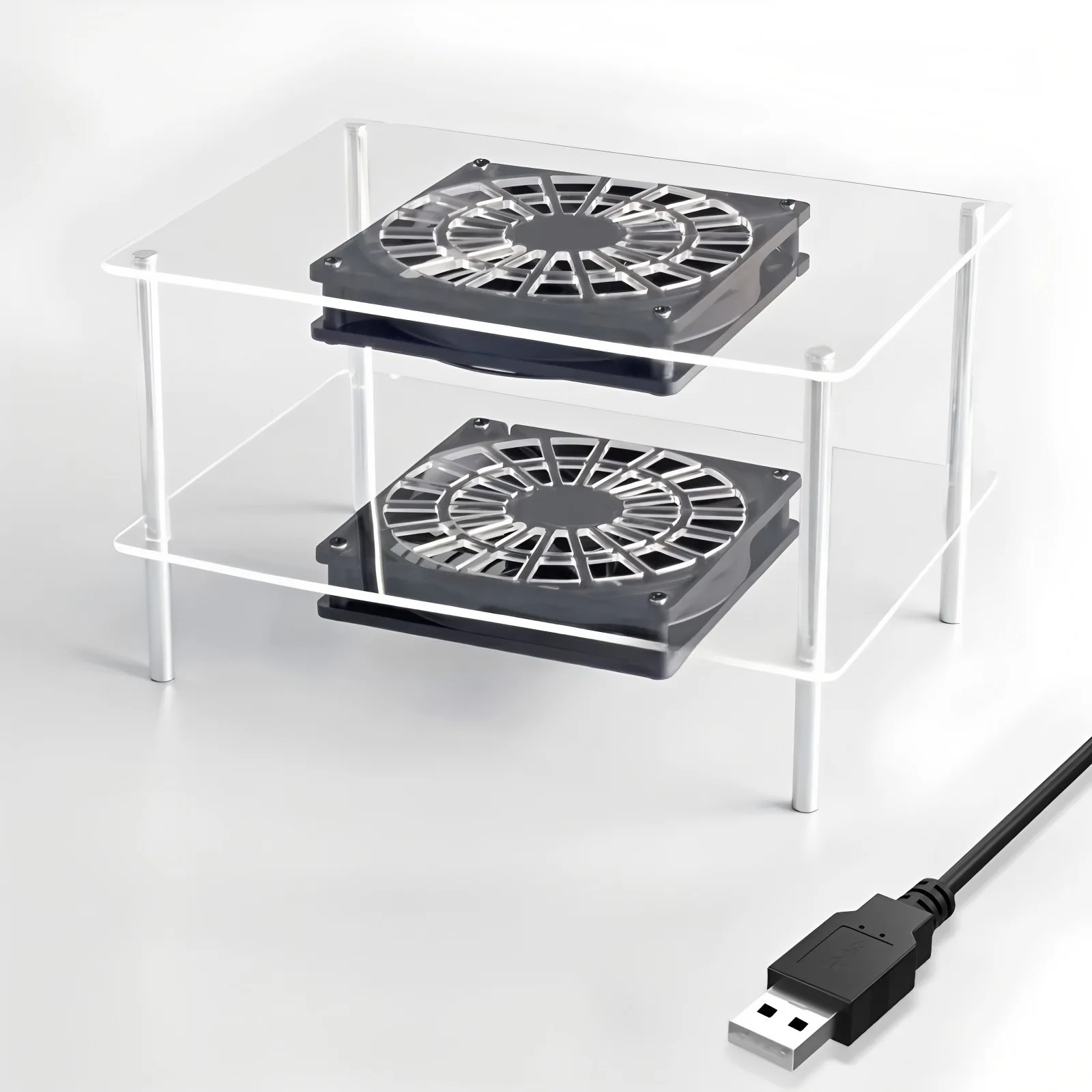 Router Cooling Base Fan Bracket 5V USB Fan Radiator Wifi Cooling Light Cat Base Adjustable Speed