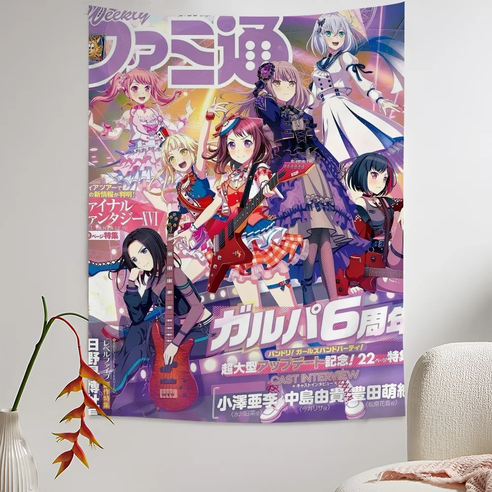 

Anime BanG Dream Hanging Bohemian Tapestry Hanging Tarot Hippie Wall Rugs Dorm Japanese Tapestry