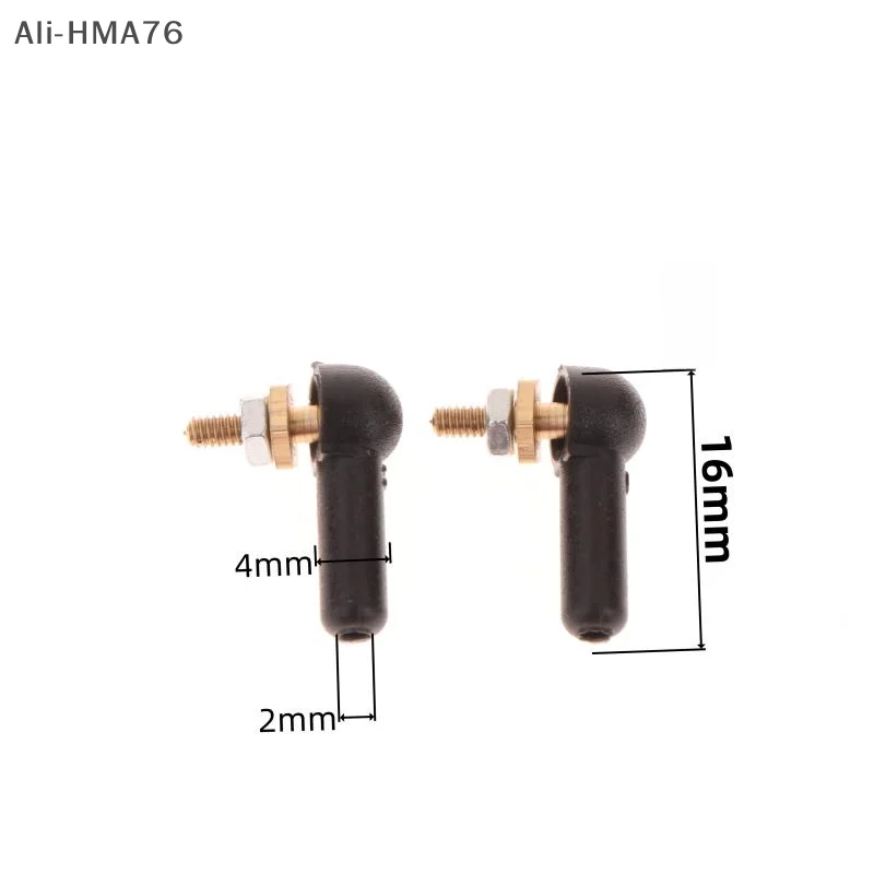 2/5 pçs diy rc barco a gasolina servo peças de reposição l16/17mm extremidade da haste m2 m3 junta esférica 2/3mm preto ligação haste cabeça esférica conector