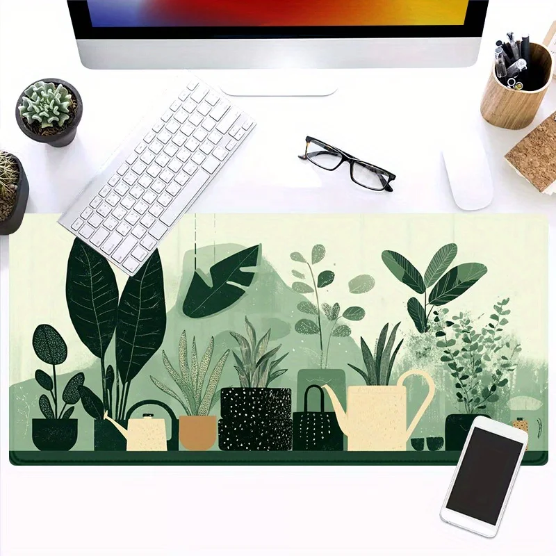

Large Soft Mouse Pad with Minimalist Green Plant Design - Durable, Non-Slip Nature-Themed Desk Mat, Extra-Large 88.9X40.64 cm, C