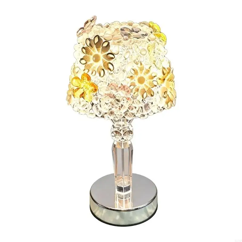 DIY Craft Decor Light, Plastic Shade Accent for Bedroom Desk Display and Gift Use, Faceted Stem, Battery Not Included M4YD