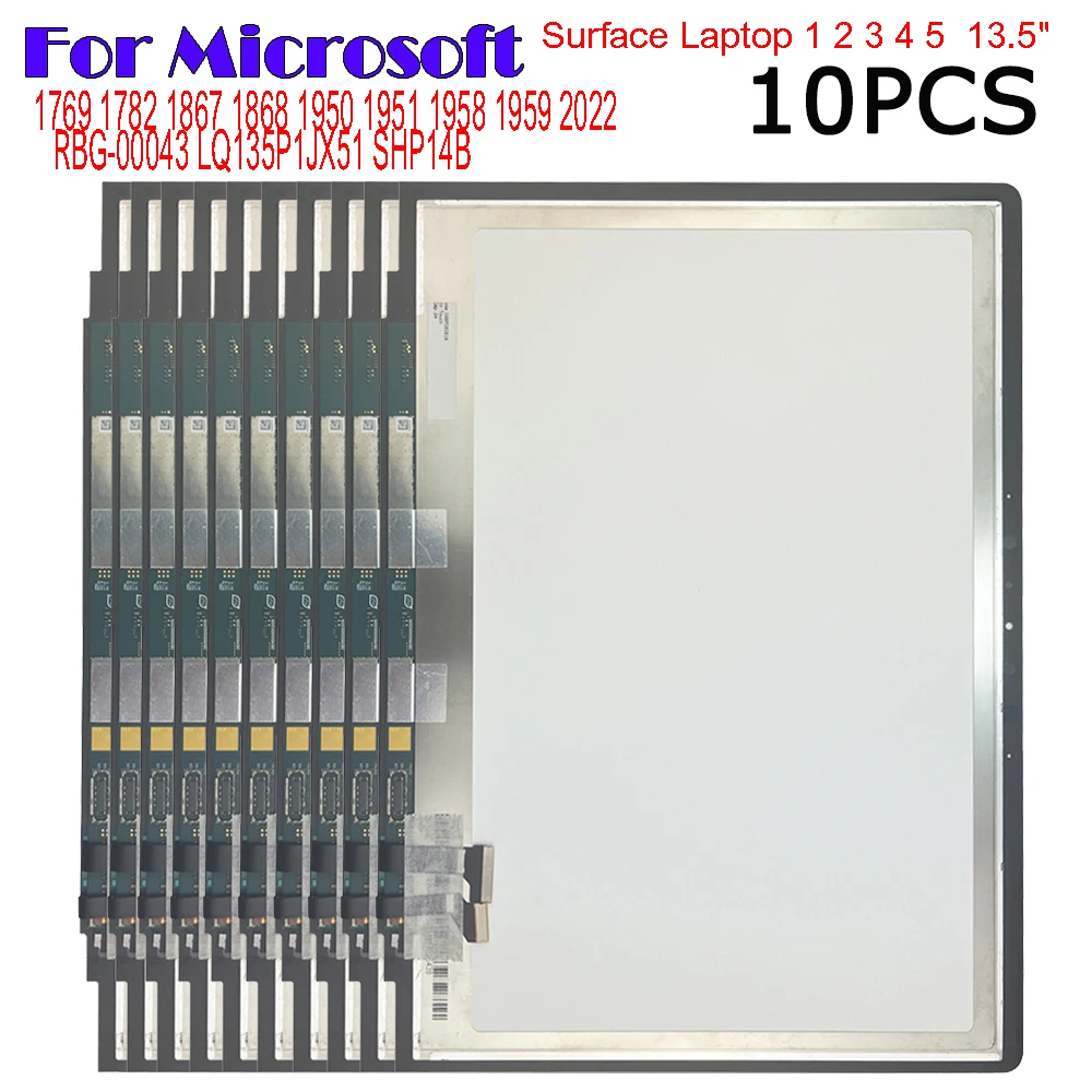 

10PCS For Microsoft Surface Laptop 1 2 3 4 5 st Gen 13.5" 1769 1950 LCD Display Touch Screen Digitizer Glass Assembly Repair