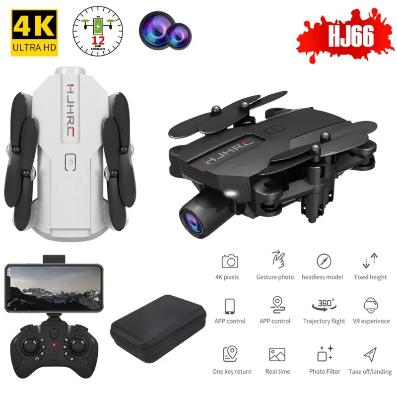 HJHRC HJ66 4K 650 мАч Мини-складной дрон FPV APP Control One Ket Return