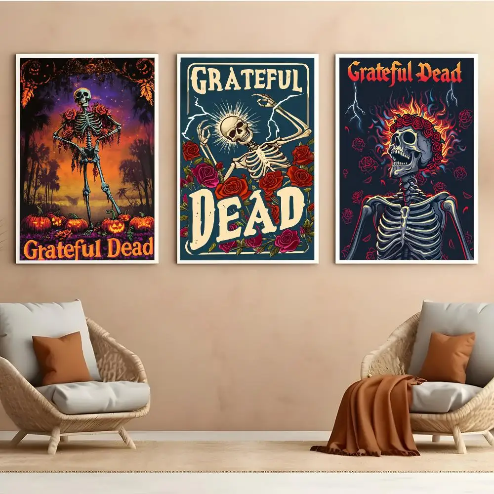 Rock Band G-Grateful Dead Poster Peel And Stick Matte Self Adhesive PVC Easy Apply Removable Waterproof Frameless Home Decor