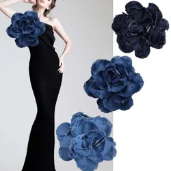 1Pc Blue Denim Cloth Flowers for Clothes Decoration DIY Crafts Supplies Repair