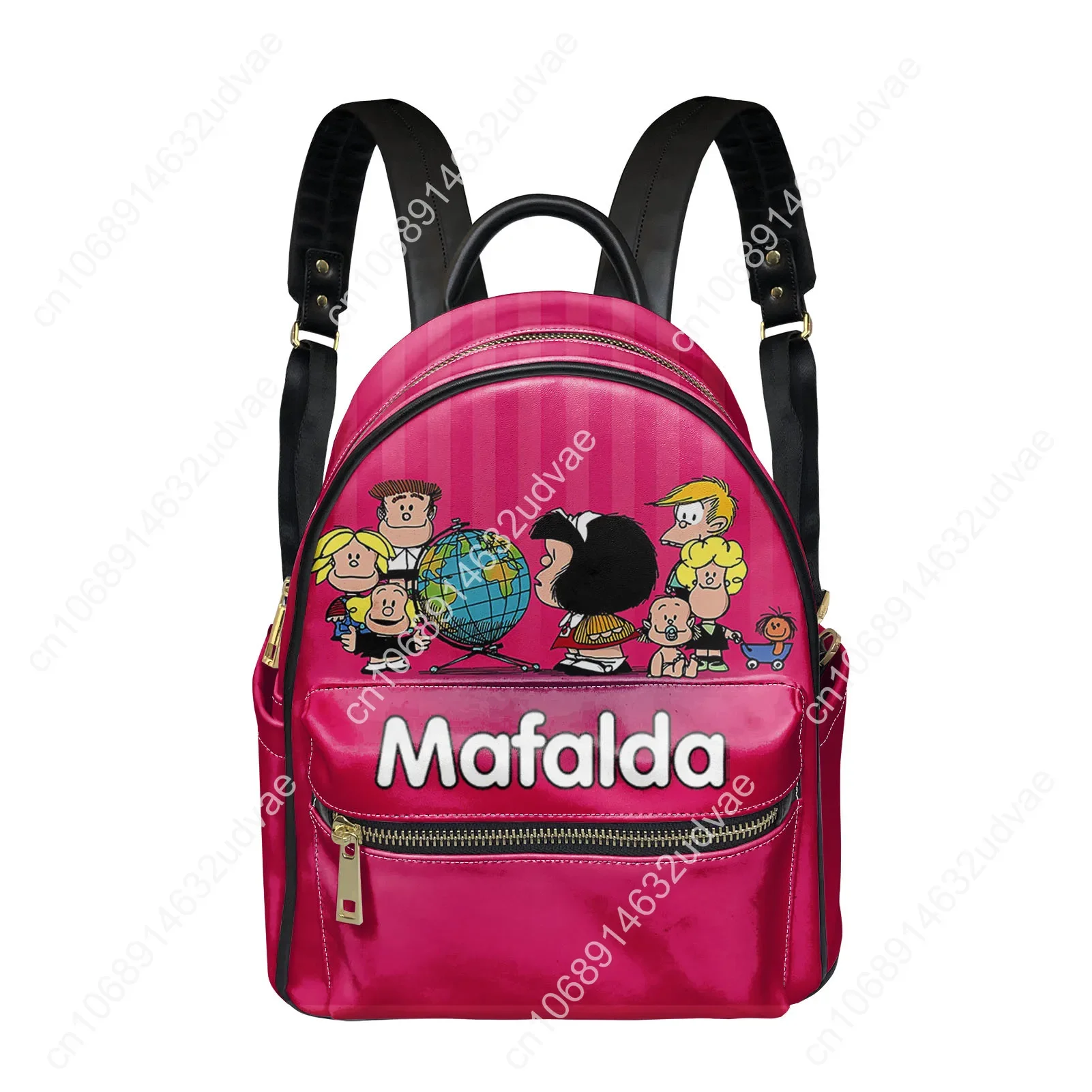 Mafalda Cartoon Backpack Womens Men Knapsack Personalized Double Shoulder Bag Business Travel Bookbag Rucksack Gift Daypack