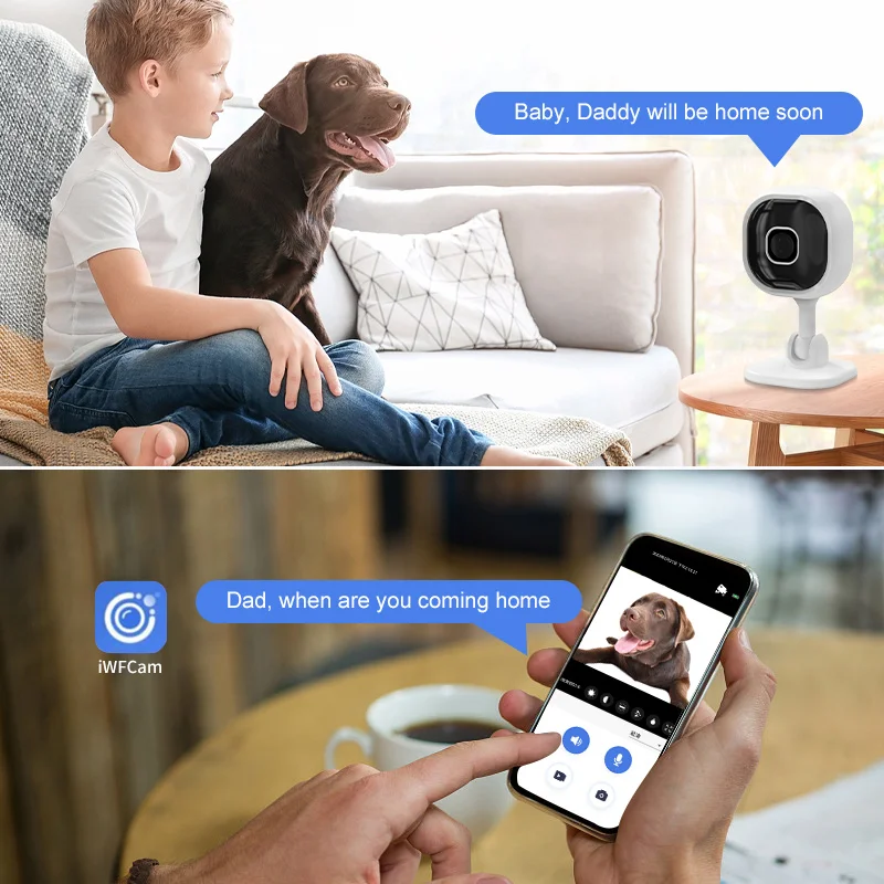 Wireless WiFi IP Camera, Função de Alarme de Detecção Móvel, Voice Intercom, Segurança Familiar, Baby Network, 2.4G, 1080p